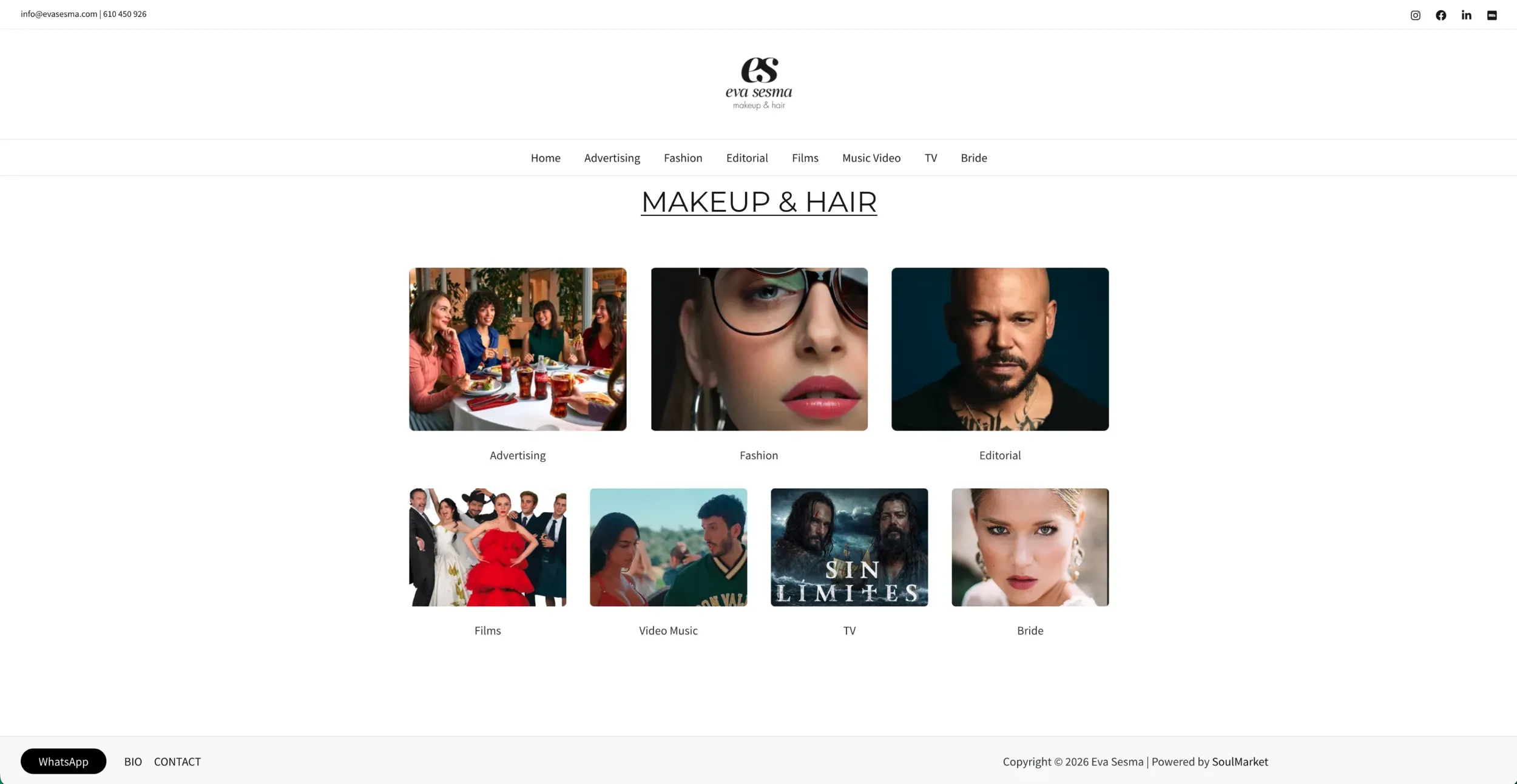Sitio web profesional para Eva Sesma